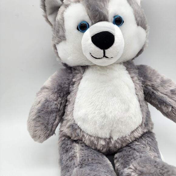 Build a Bear Wiley The Wolf Plush 16" Great Wolf Lodge Gray Hard Blue Eyes BAB - Picture 5 of 11